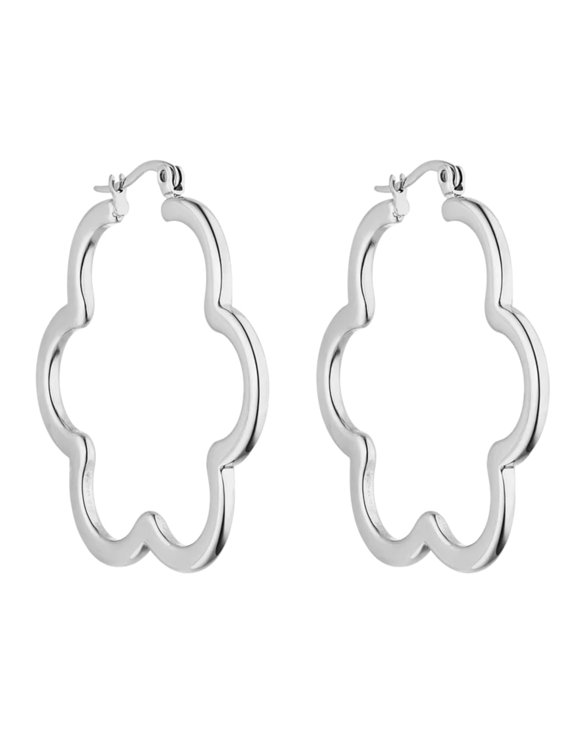 Purelei Bloom Ohrringe (Silber) – Damenohrringe aus langlebigem Edelstahl – Wasserfeste Creolen – 41 mm Durchmesser – Modeschmuck für deinen individuellen Look