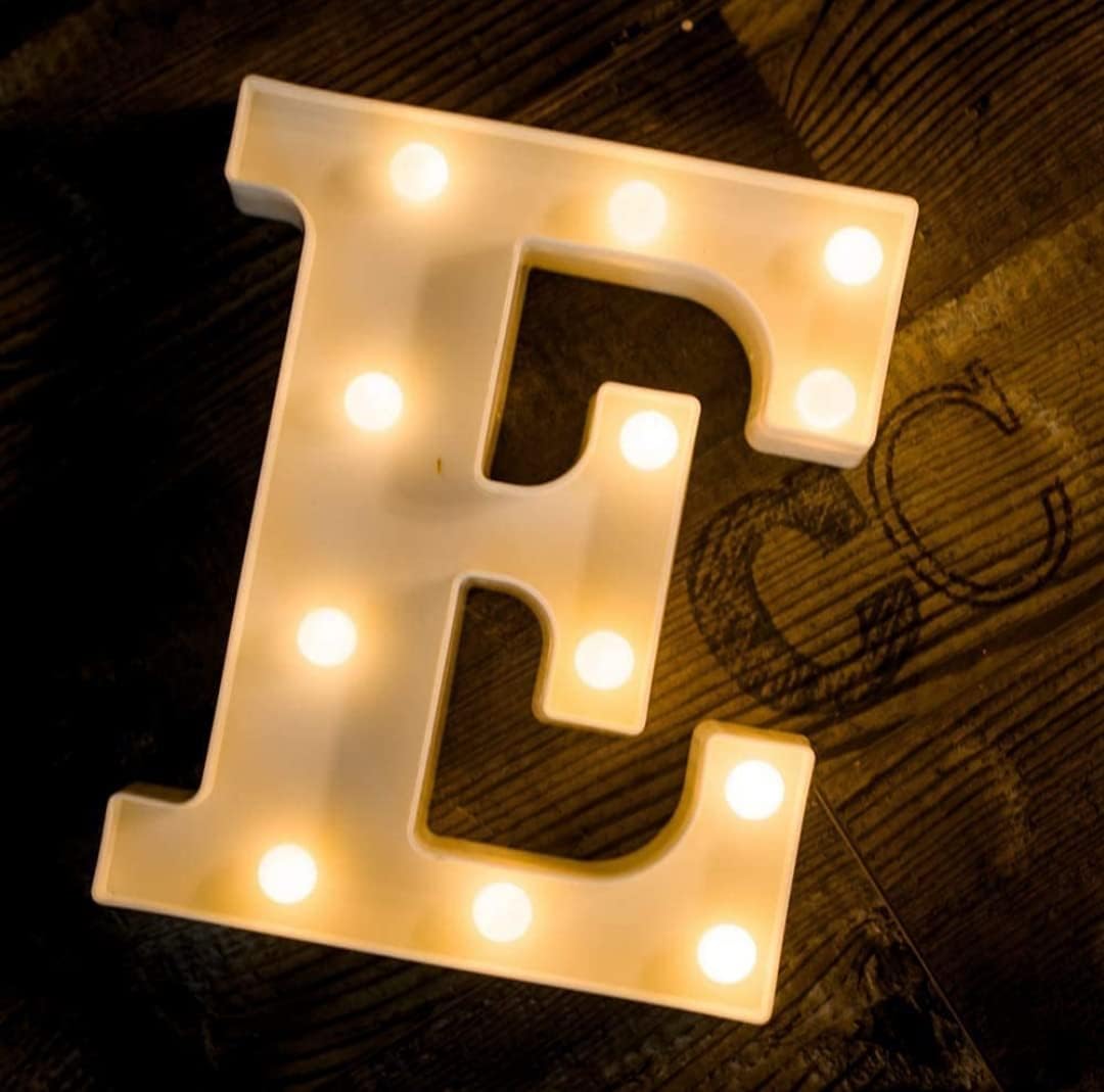 VRB Dec™ Night Light LED Marquee Sign-Baby Light-Battery Operated Nursery Lamp, Decorative Light for Kid's Room/Party/Home/Wall Décor Party Light and Wall Lamp (Pack of 1) (E)