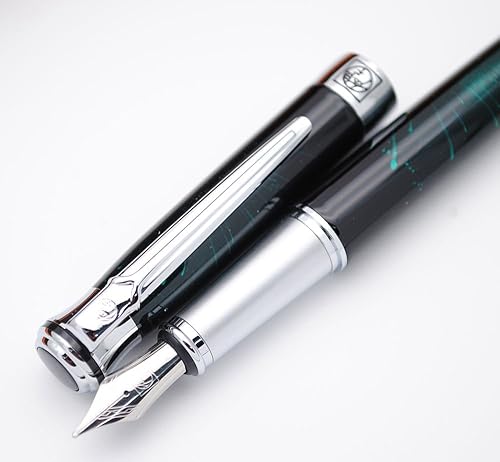 Miniatura 2 de Picasso 903 Pluma estilográfica Sweden Flower King en caja original, Verde (Green Marble)