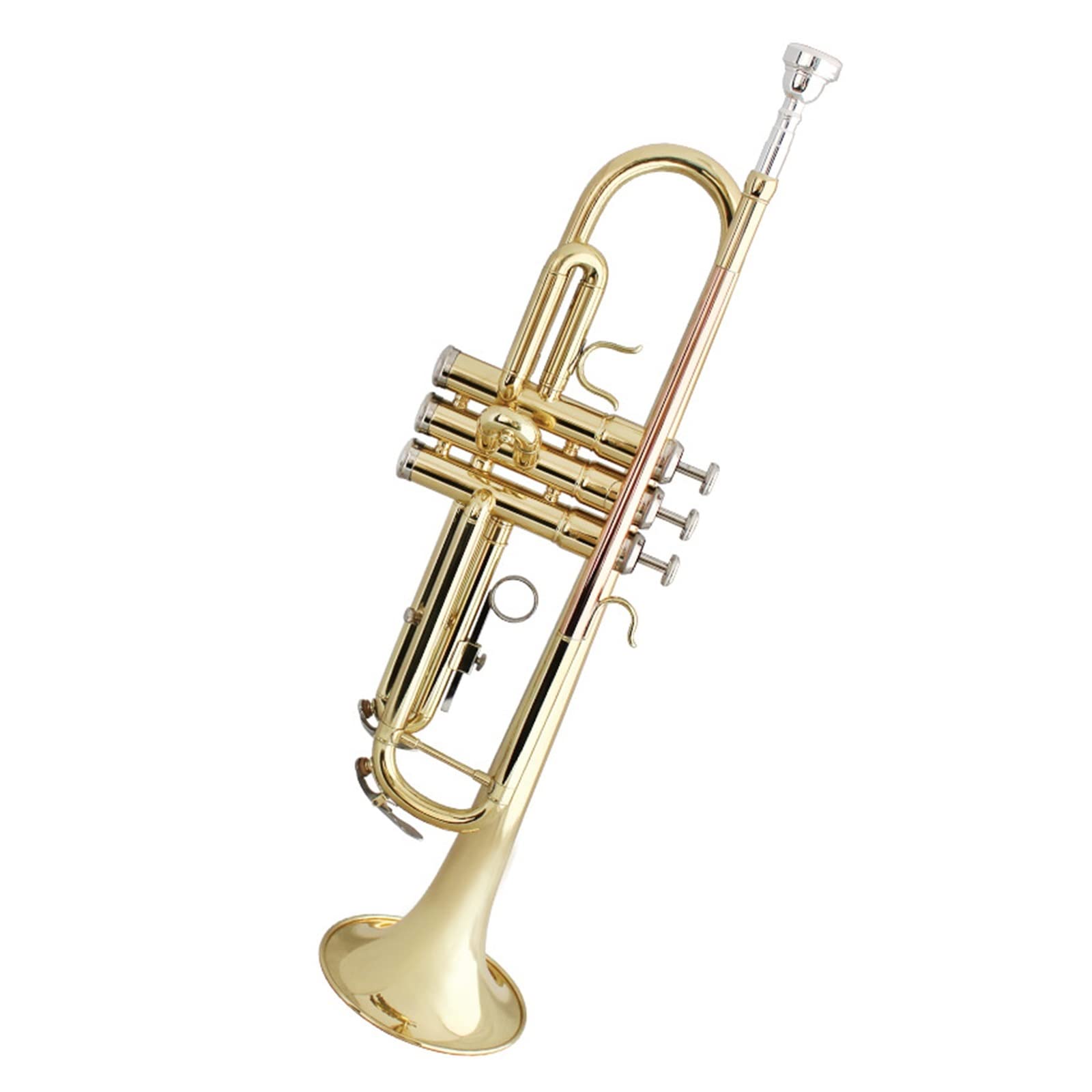 Messing Trompeten B-Trompete, Blechblasinstrument, Horn, Schüler, Anfänger, Band, Professionelle Leistungsprüfung (Color : Gold)