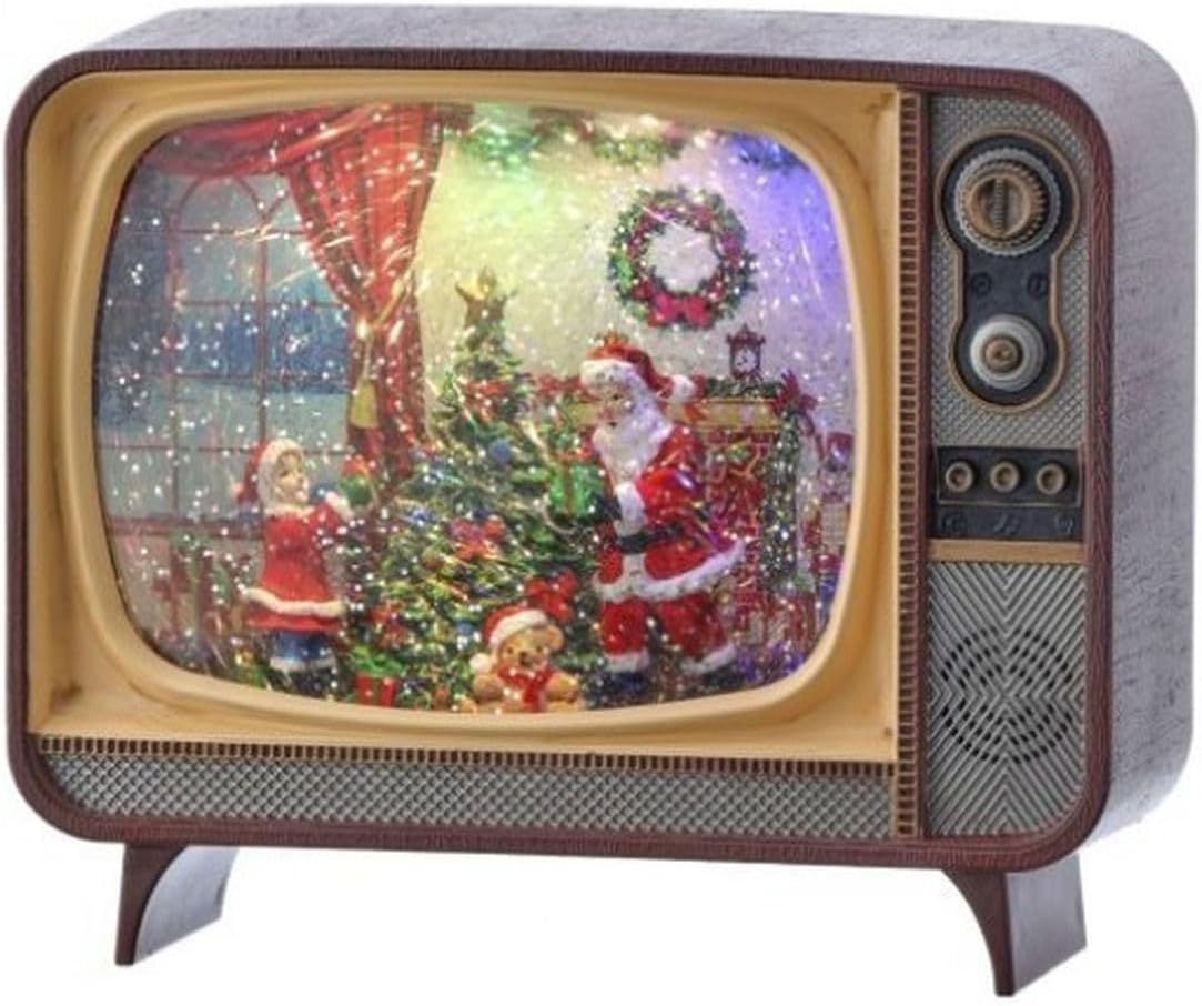 Regency International 8.5" Led/Bty/Timer/USB Santa Scene Tv Globe
