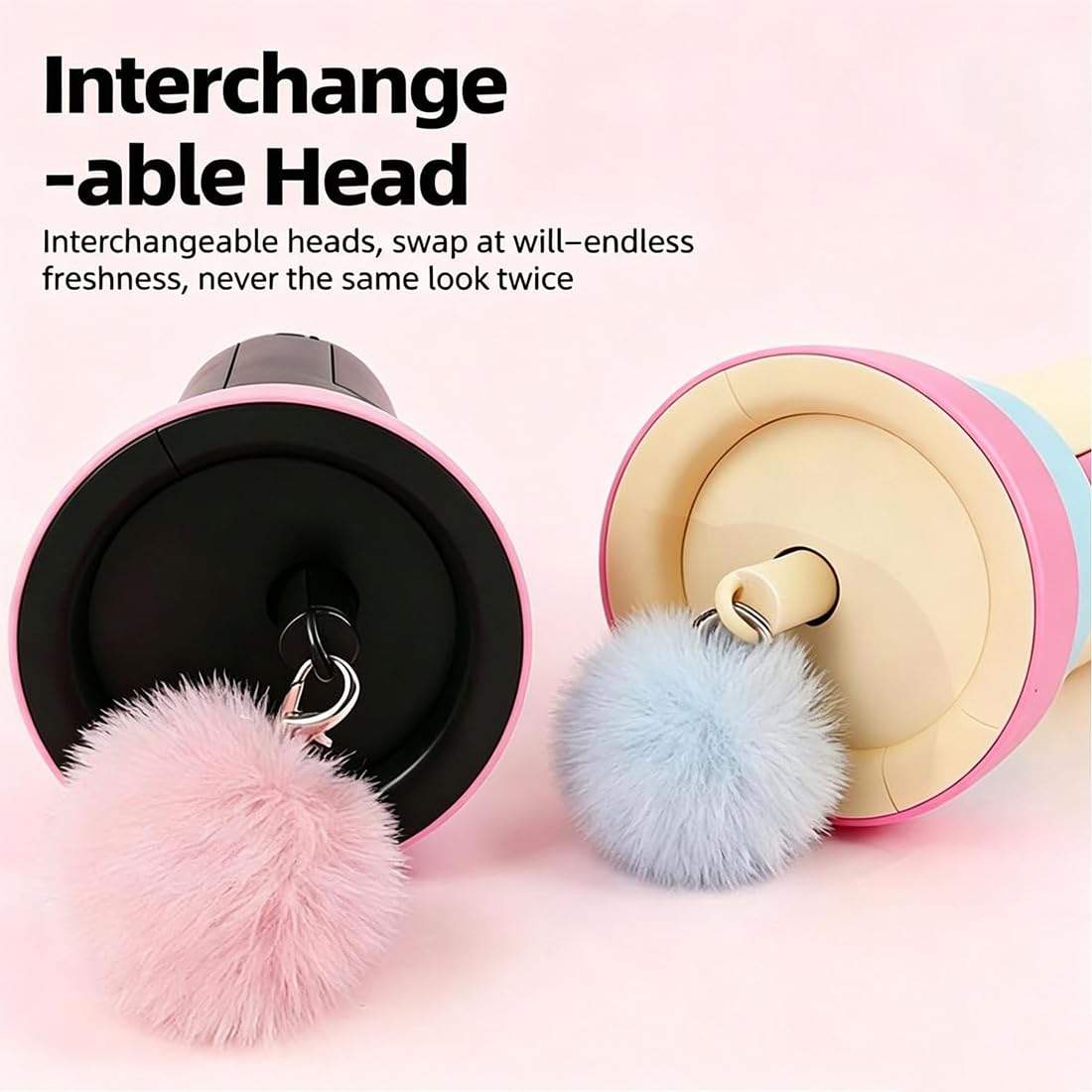 Lanzador automático para gatos, juguetes interactivos de bola mullida para gatos de interior, juguete eléctrico para gatos con cuerda telescópica para gatitos y gatos adultos (rosa + azul, 1)