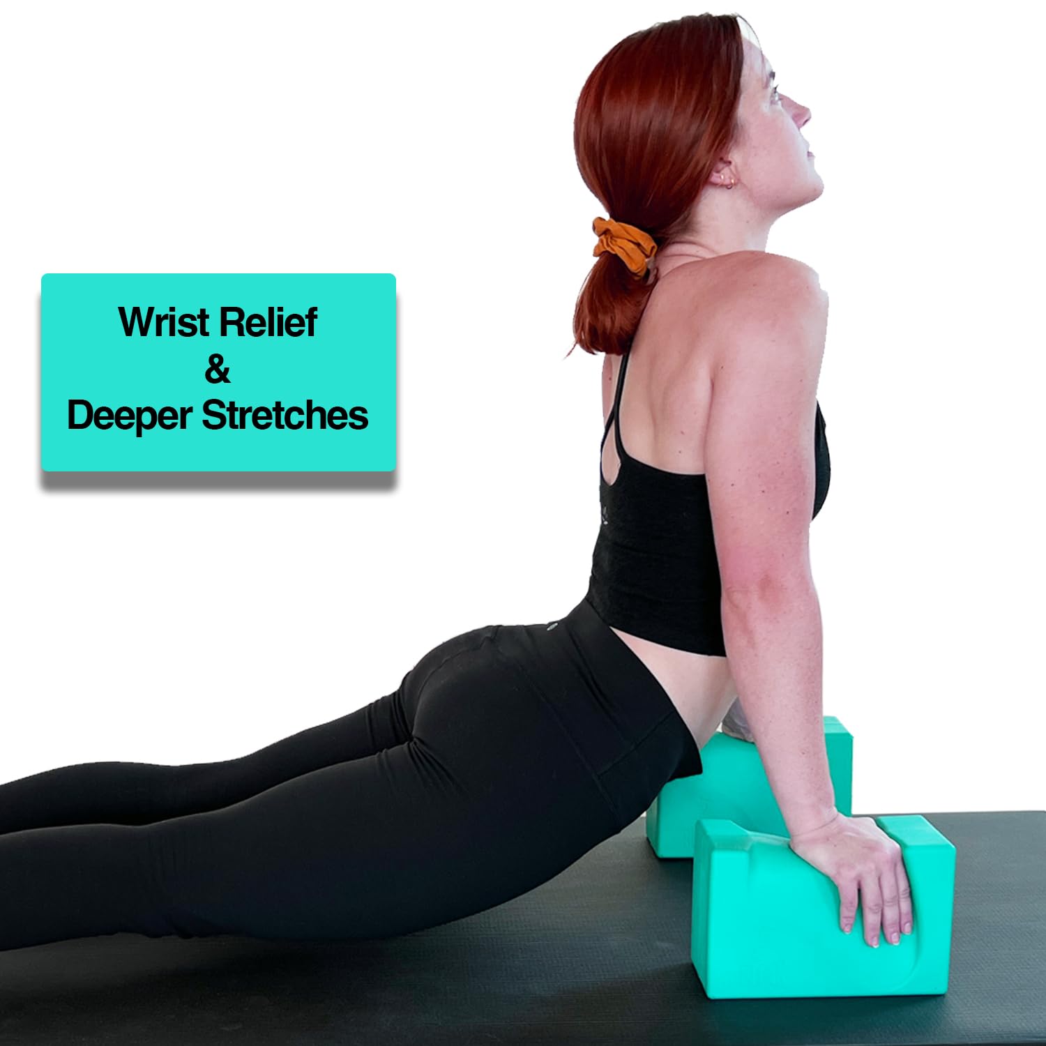 WRIST BLOCK™ Yoga-Blöcke in Premium-Qualität (2er-Set, blaugrün) – beseitigt Handgelenkbelastung bei Yoga, Pilates, Liegestütze und Meditation