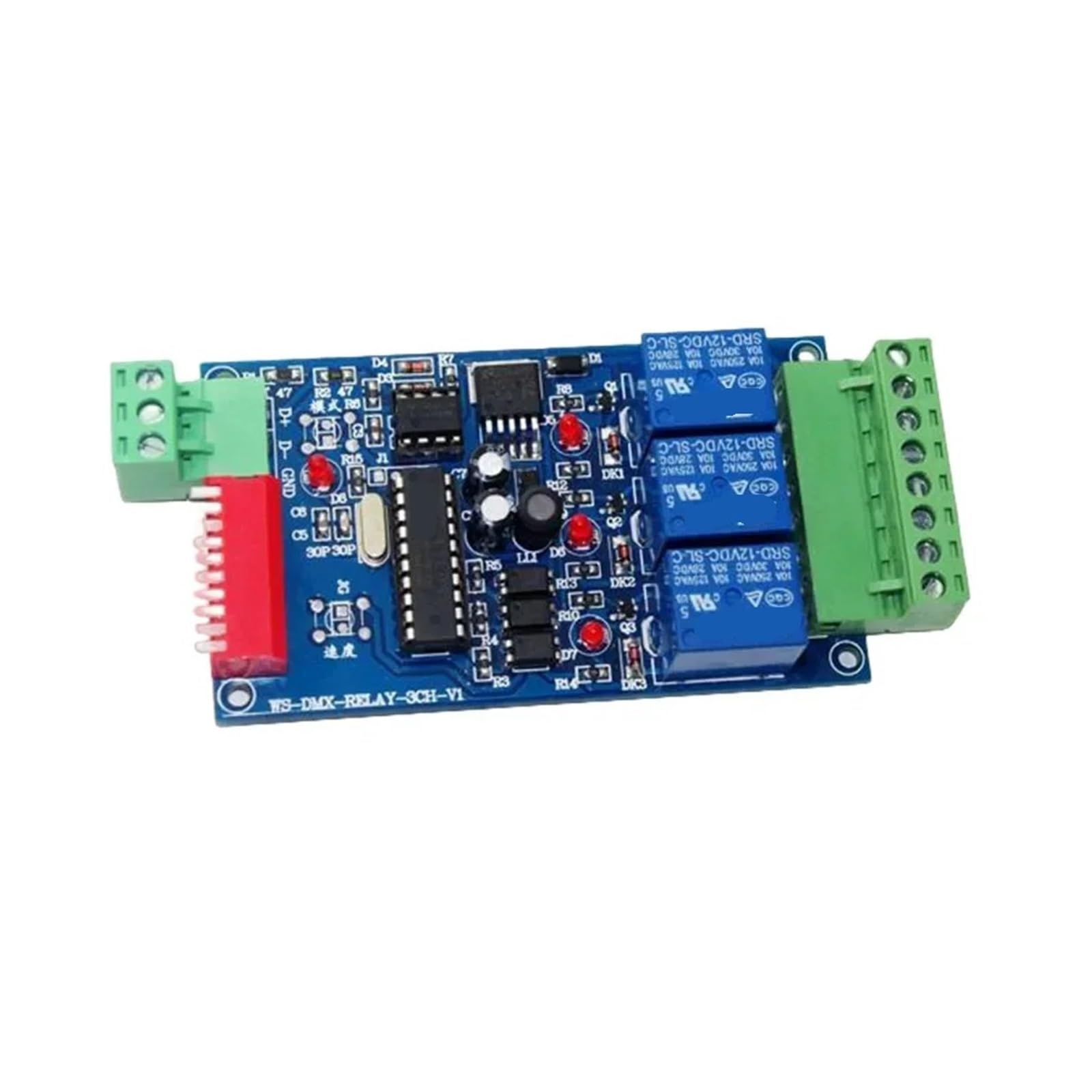 1 unidad WS-DMX-RELAY-3CH-BAN DC12V 3CH controlador de relé 10A * 3CH 512 decodificador RGB LED tira de luz módulo nodo de descarga