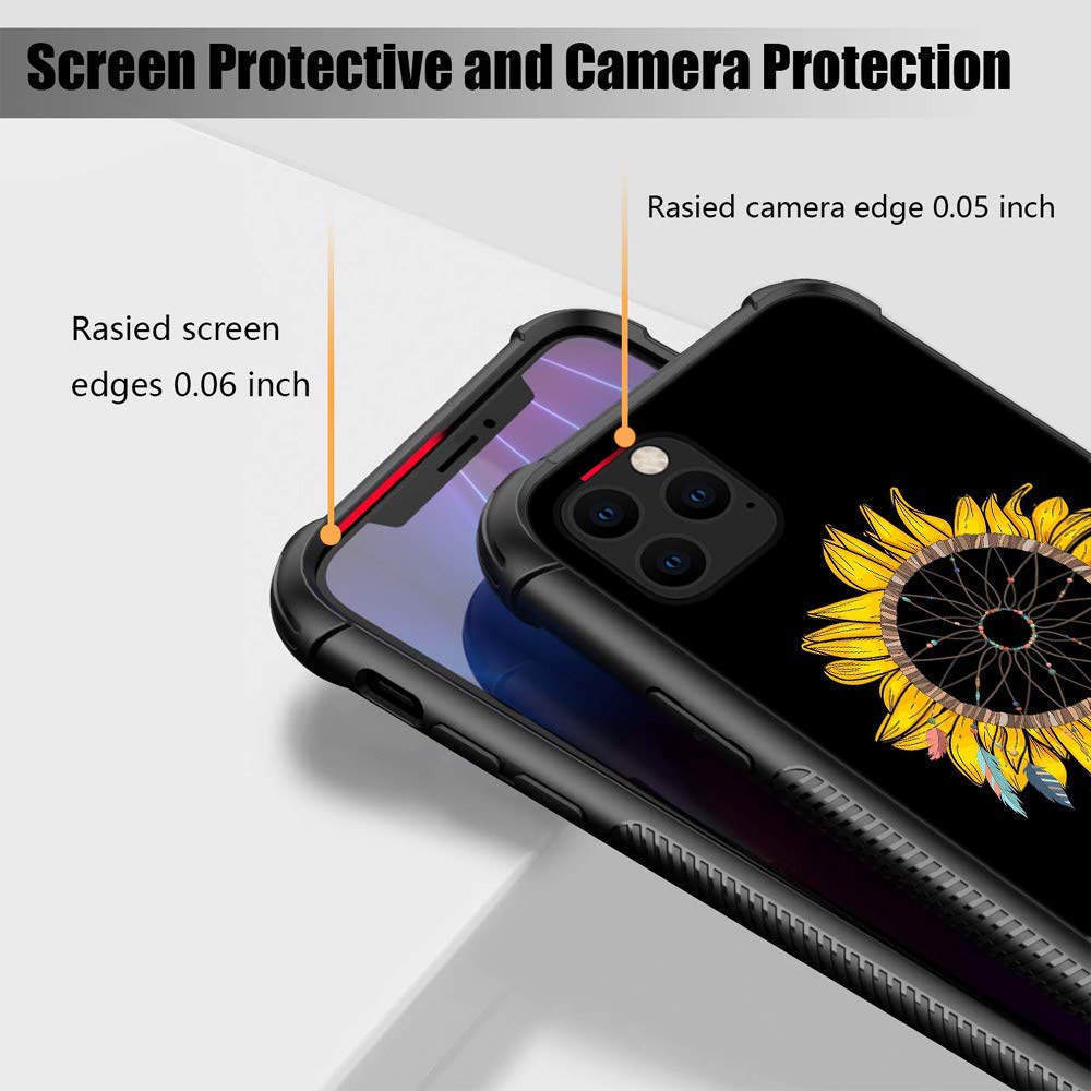 Handyhülle Für IPhone 11 Pro Max – Sonnenblumen-Traumfänger-Muster, Gehärtetes Glas, Kratzfest & Stoßsicher