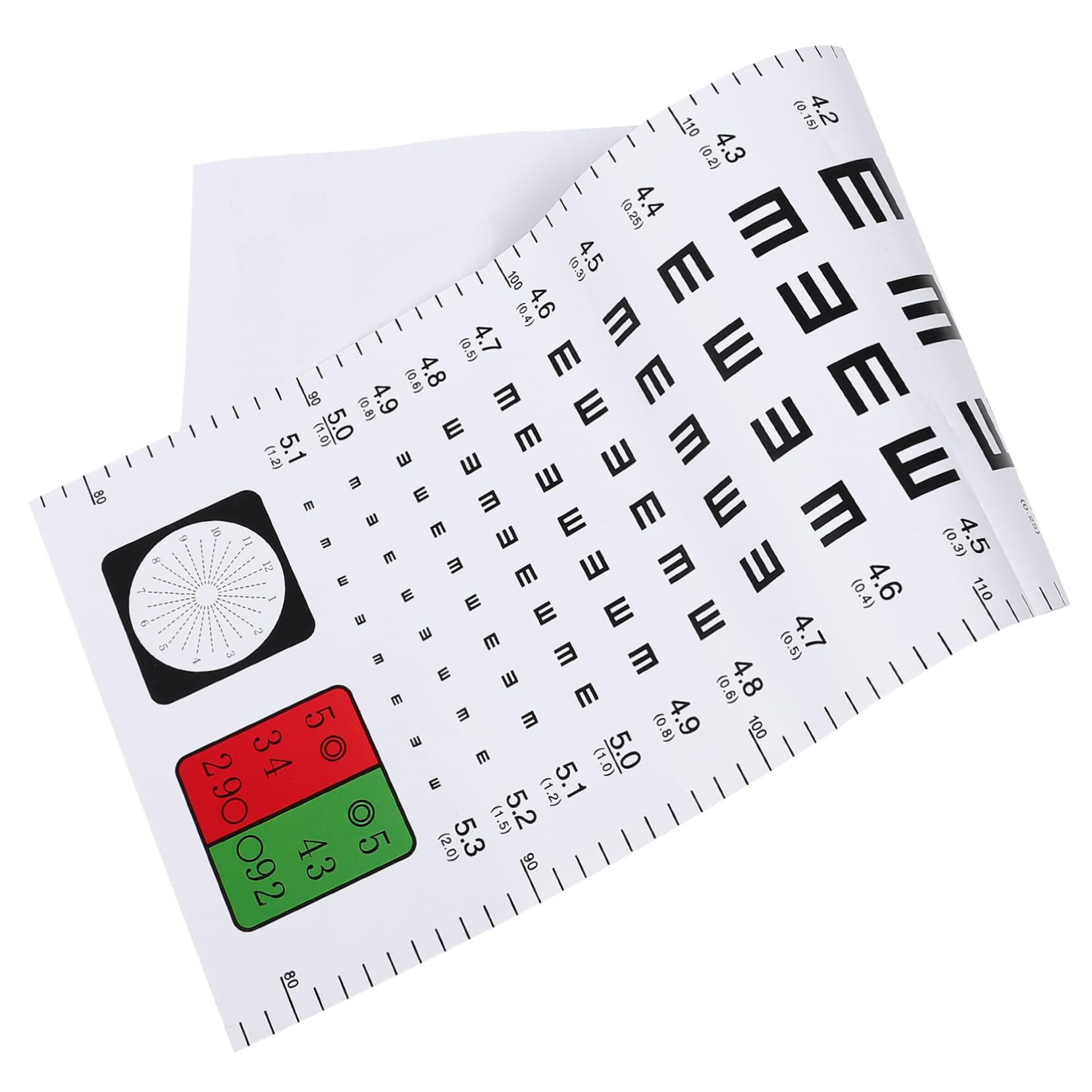 KICHOUSE E Visual Test Chart Visual Test Wall Chart Plastic Vision Eye Testing Chart