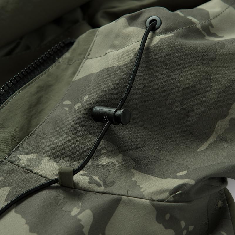 Mens Camouflage Tactical Anorak Jacket Waterproof Windbreaker Pullover Hoodie Outdoor Hiking Hunting Military Coat