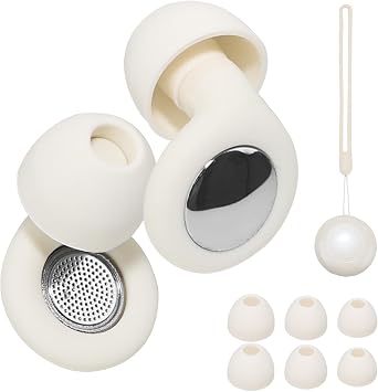 Adhiper Ear Plugs for Noise Reduction 35db Ear Protection, Silicone Reusable Earplugs with 4 Pairs Ear Tips & Small Box for Sleep, Concerts, Work, Study - Skin