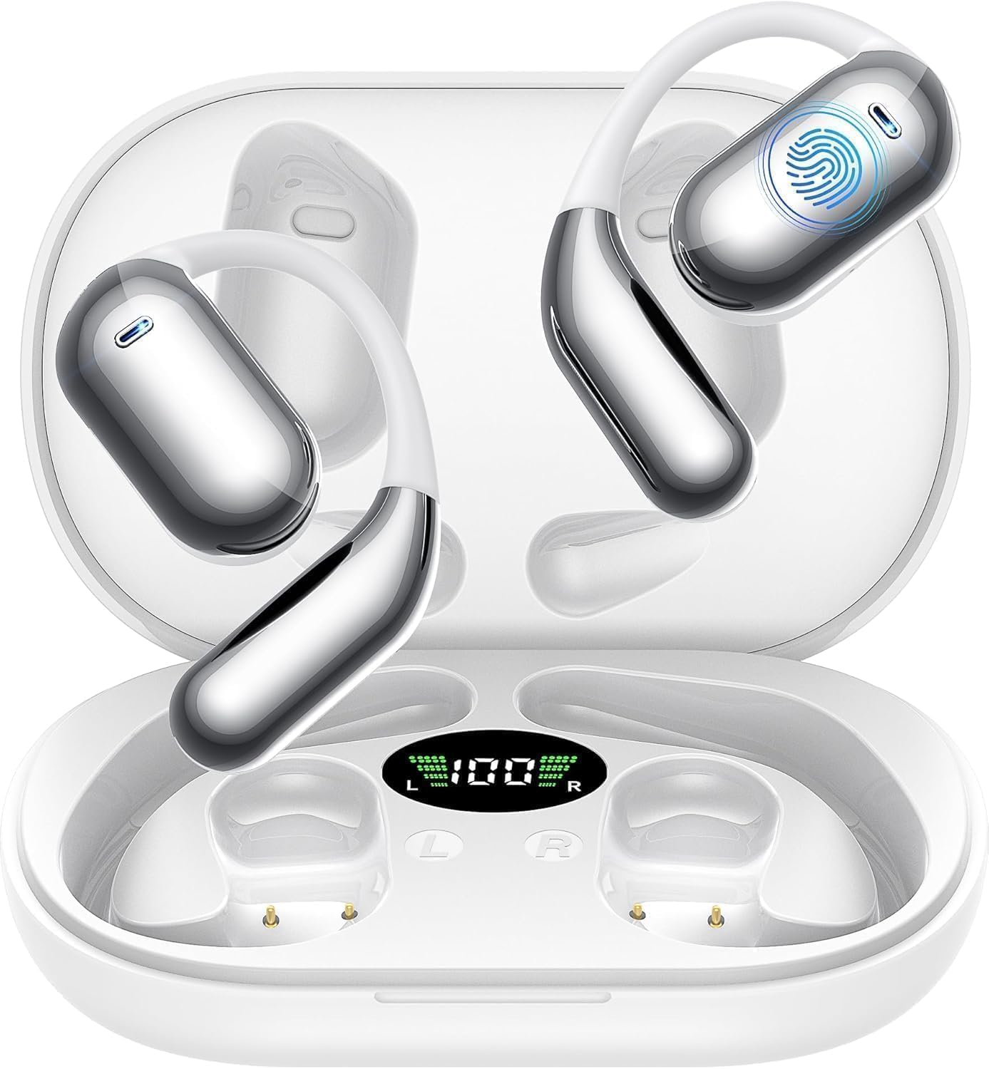 Paekole Cuffie Bluetooth Auricolari Bluetooth 5.4, Sport Cuffiette Wireless, Cuffie Open Ear 48 Ore di Riproduzione