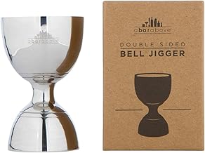 Silver Bell Jigger with Measurements Inside - Cocktail Measuring Jigger - Stainless Steel Measuring Tool for Bartenders - Jigger 2 oz 1 oz - Jiggers and Pourers