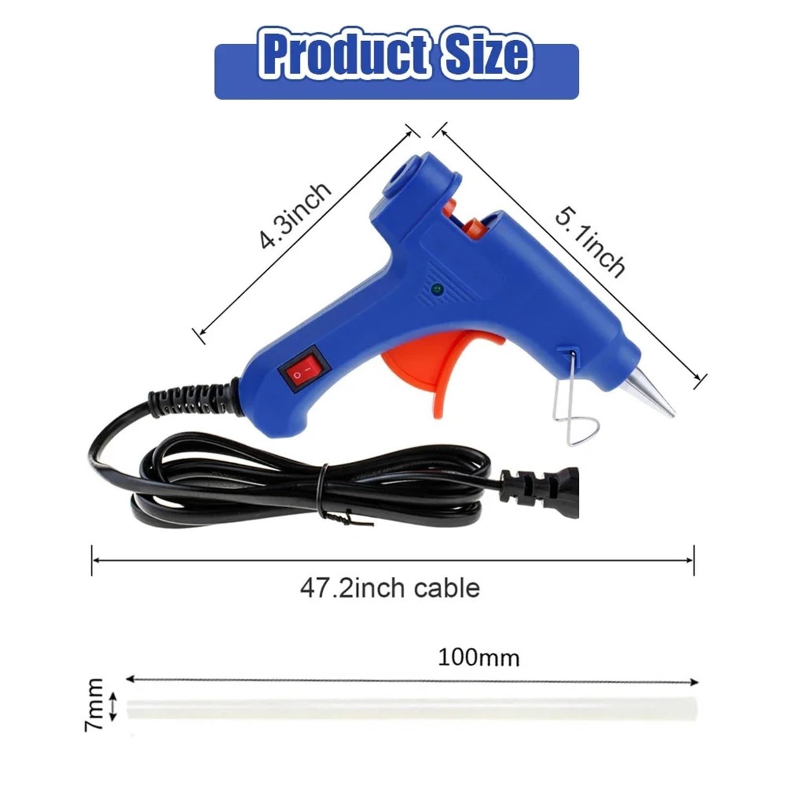 Pistola per colla a caldo, 6pcs 20W Calma Calda Per La Pistola Adesiva, Industriale Domestico, Strumento Di Manutenzione Del Riscaldamento Elettrico Ad Alta Temperatura per riparazioni domestiche