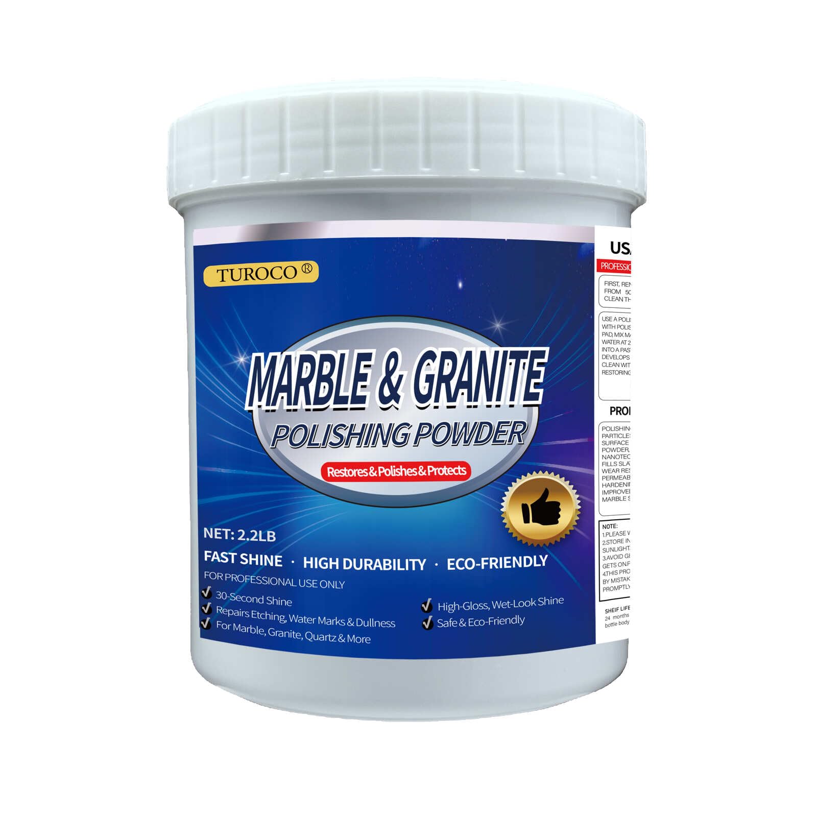 Stone Polishing Powder – for Marble, Granite & Quartz Surfaces, Removes Water Spots & Scratches, Restores Glossy Finish, Great for Kitchen & Bathroom,