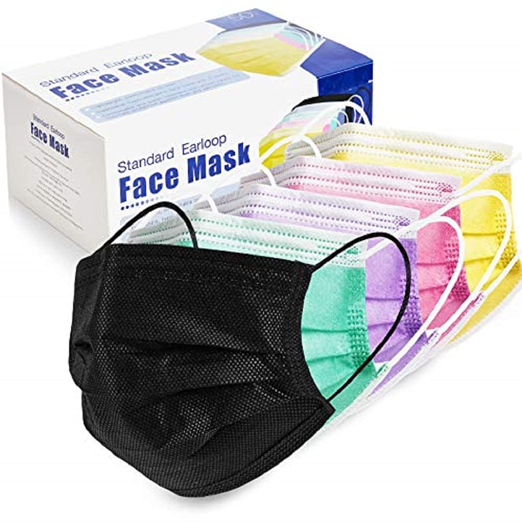 HIWUP Face Masks 50 Pack, Breathable Disposable 5-Ply Protection Mask, Blue