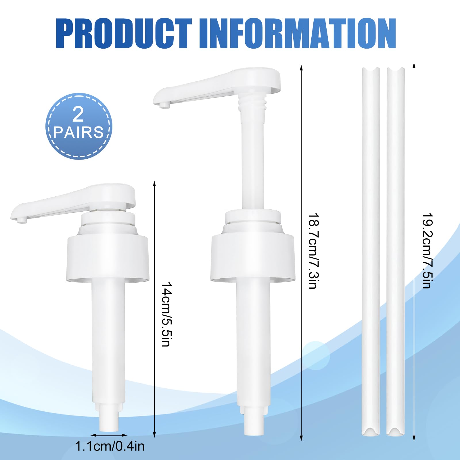 Pompa dosatrice sciroppo, set di 2 distributori di pompa, riutilizzabili per brocche di vetro o bottiglie di plastica, compatibile con 1 l monin sciroppo pompa, 10 ml