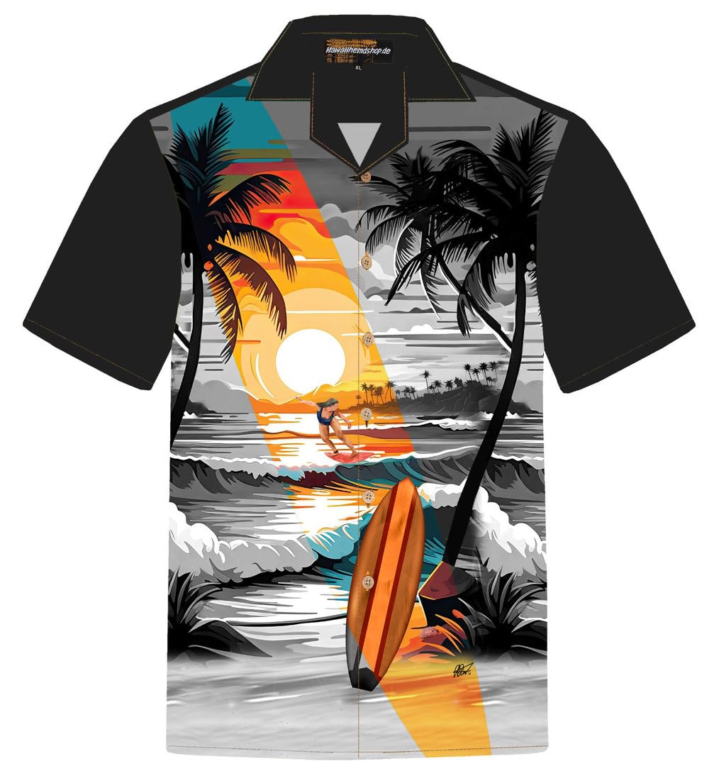 Camisa Hawaiana Hombre Algodón Talla S - 8XL Manga Corta