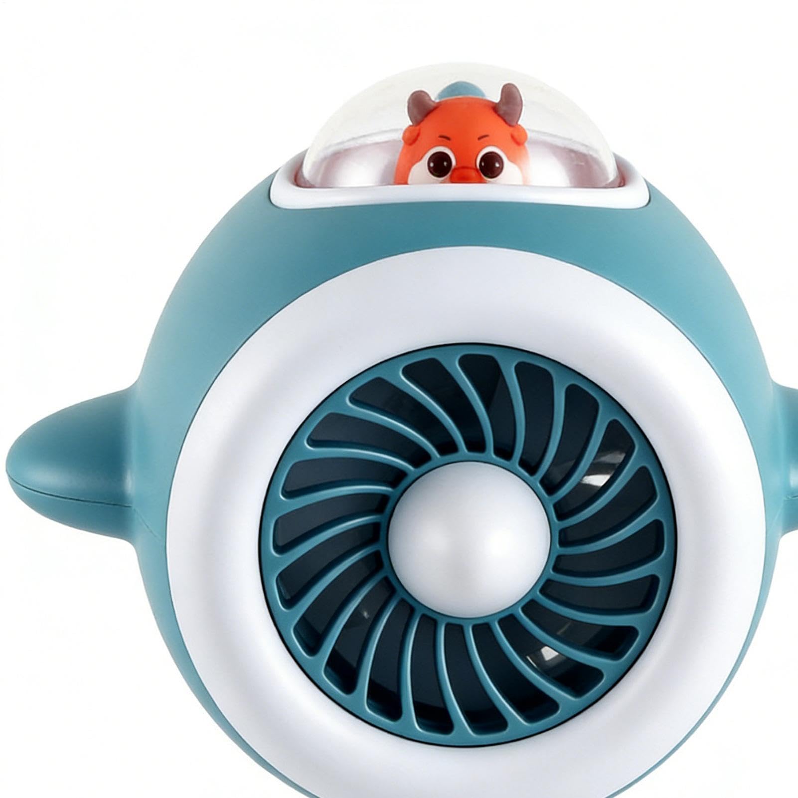 Genérico Ventilatore portatile per passeggino, luce LED girevole, ventilatore da scrivania portatile, per bambini, adulti, viaggi, spiaggia, campeggio, casa, passeggiate quotidiane, shopping, estate