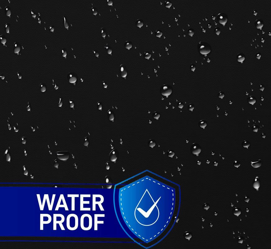 Image of Polyester with PVC Fabric Outdoor Waterproof Curtain with Top Eyelet Protect from AC, Sun, Dust & Rain Used for Balcony, Door & Window (Black Color 4.5 X 8 Feet, Pack of 2 Piece)