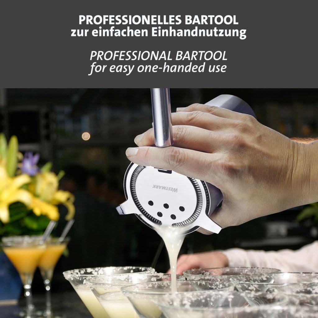 Westmark Judy Bar Strainer - Practical Bar Accessory for Mixing Cocktails, Strainers Fruit Pieces and Herbs Out of Drinks, Cocktail Strainer for Shaker - Stainless Steel 18/8, Silver