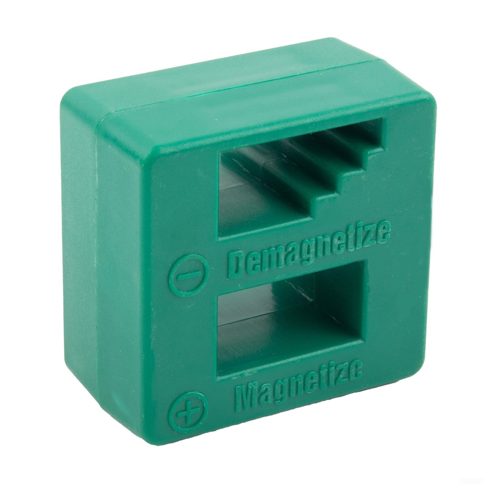2-in-1-Schraubendreher-Magnetisierer und Entmagnetisierer, Werkzeug für Stahl-Handspitzen, mit grünem Kunststoffkoffer für Werkstatt-Reparaturarbeiten