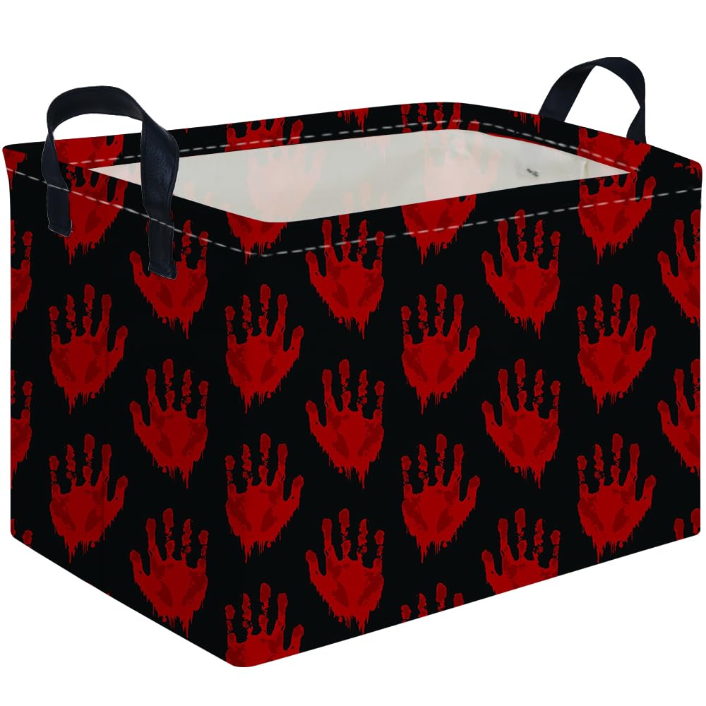Halloween Ghost thriller basket,Empty Halloween basket,Horror and thriller decor,Trick or Treat Box for Boys and Girls,Horror decor(Handprint)