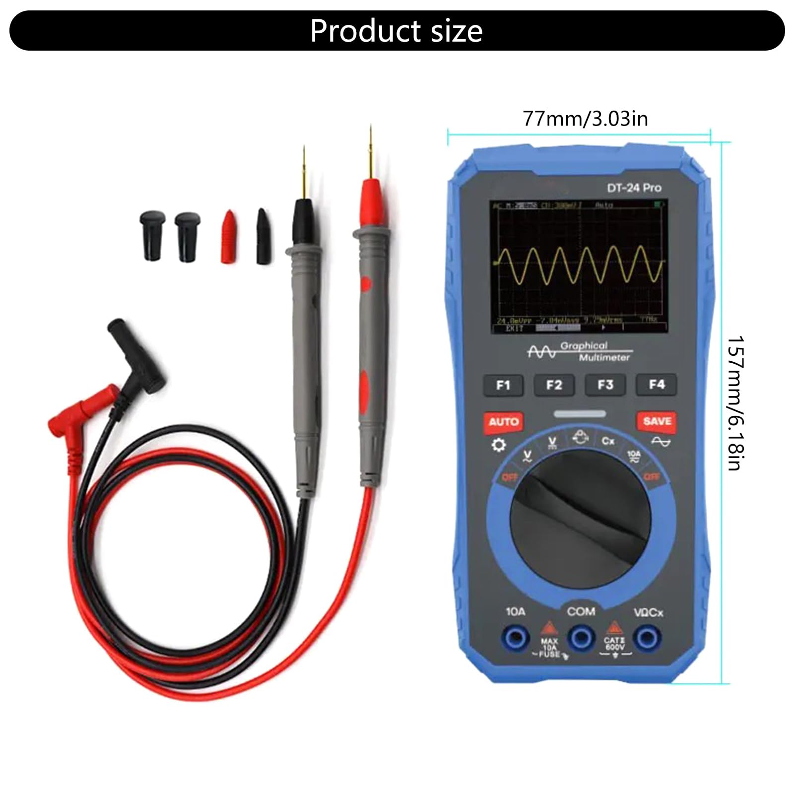 Multimetro Digitale e Oscilloscopio Strumento Area Osservazione 49x36,7mm Test Elettrico Portatile per Esperimenti di Laboratorio Misurazione ad Alta Precisione