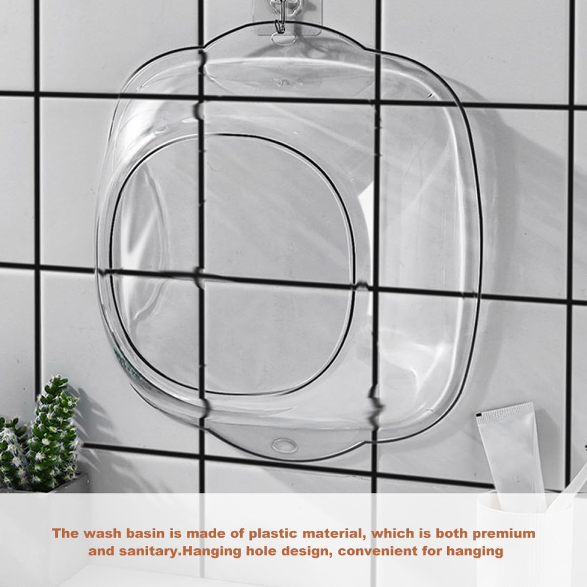 Homoyoyo Lavabo de Plástico Transparente Multipropósito y Resistente para Salón y Hogar, Adecuado para Limpieza Facial y Cuidado Personal Diario