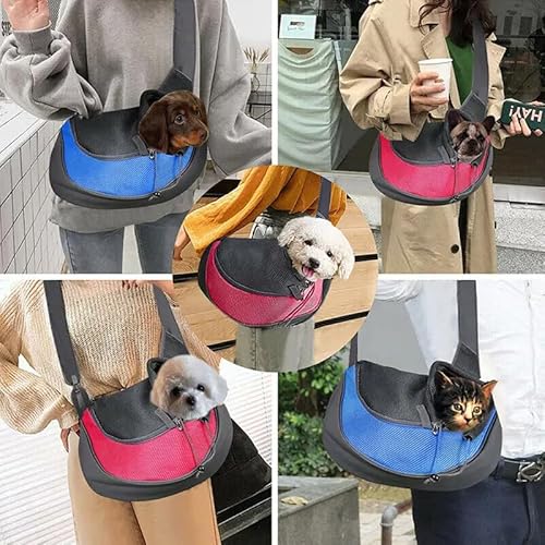 Bolsa De Ombro Para Transporte Pet Cães e Gato Tiracolo (Vermelho, Pequeno)