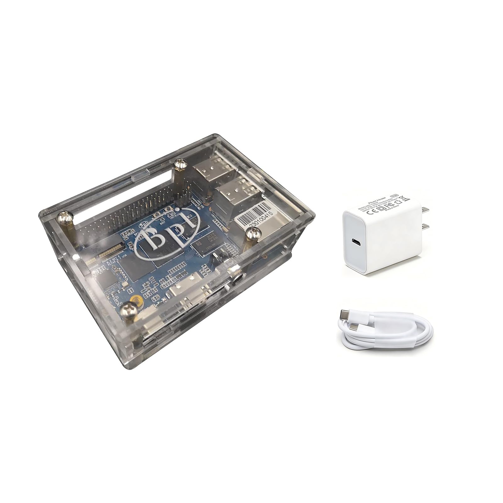 WayPonDEV Banana Pi M5 Einplatinencomputer mit Amlogic S905X3 Quad-Core Cortex-A55 2,0 GHz Prozessor 4 GB RAM+16 GB LPDDR4 Unterstützt Linux Android OS (with Case & Power)