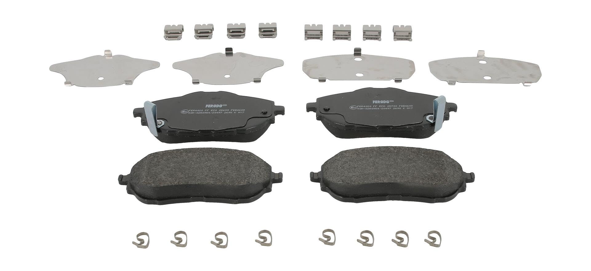 FERODO Kit pastiglie freni Anteriore con segnalatore acustico usura con accessori FDB4648 Compatibilità con TOYOTA AURIS NZE18, ZRE18 Auris Station Wagon E18 COROLLA Tre volumi E15 | Compatibile con: TOYOTA AURIS, AURIS Kombi, COROLLA Stufenheck