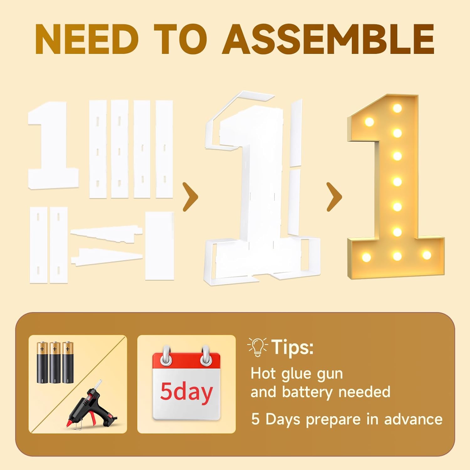 Mixifox 18 Light up Numbers 4 Feet Tall, 18 Marquee Numbers for Party, 18th Birthday Decorations, Big 18 Sign with Light for Anniversary, Birthday Backdrop Decor