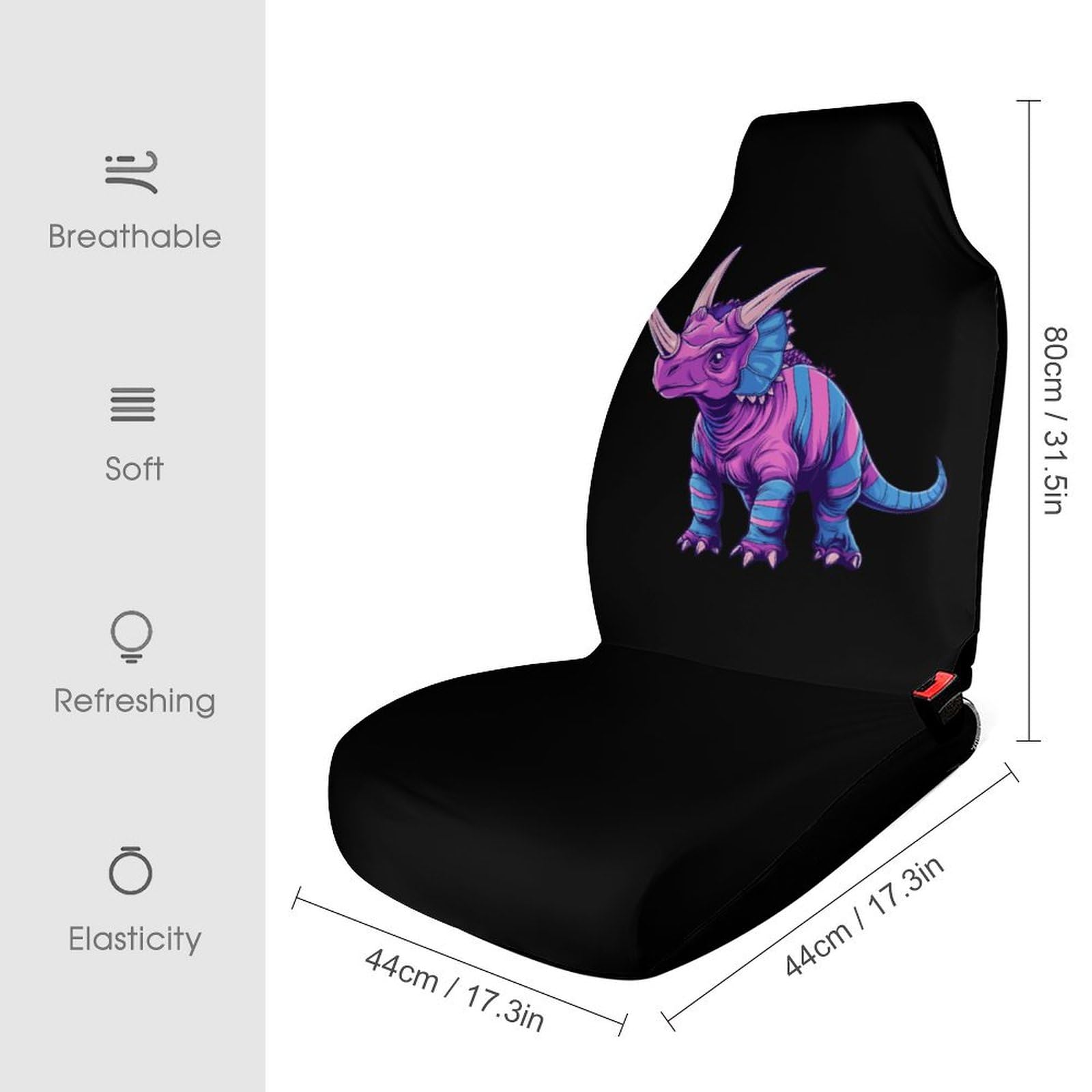Bisexual Dinosaur Car Seat Covers Universal Car Front Seats Protector Auto Interior Accessories 2PCS