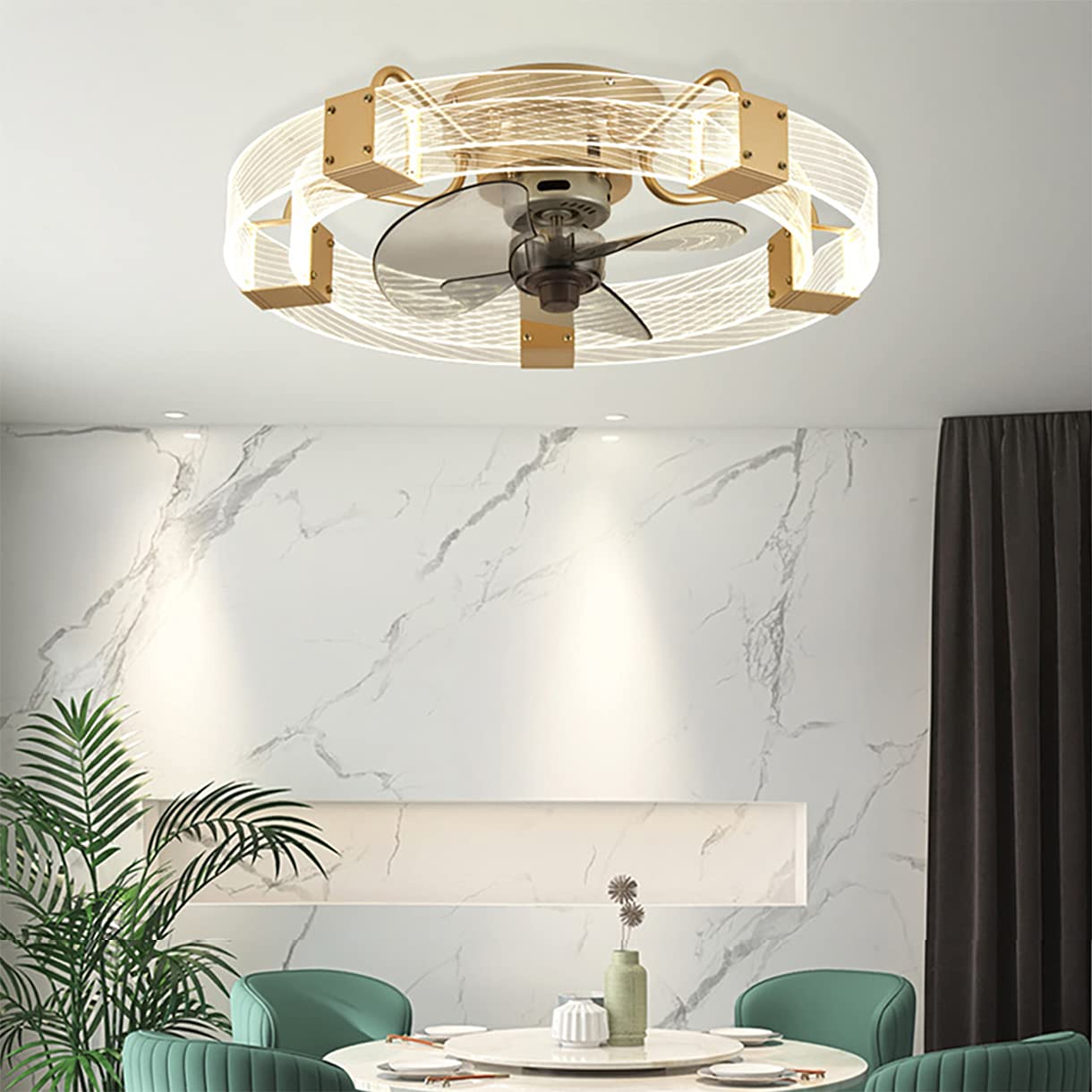 Ventilateurs de plafond avec éclairage 50w ventilateur lumière silencieux