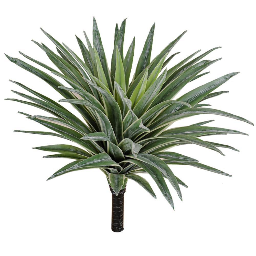 Artificial Plants Fake Agave Succulent Plant Big Size Faux Agave Angustifolia Succulents Stems for Indoor Outdoor Realistic & Natural Home Decor Plants for Office Perfect Housewarming Gift (White, s)