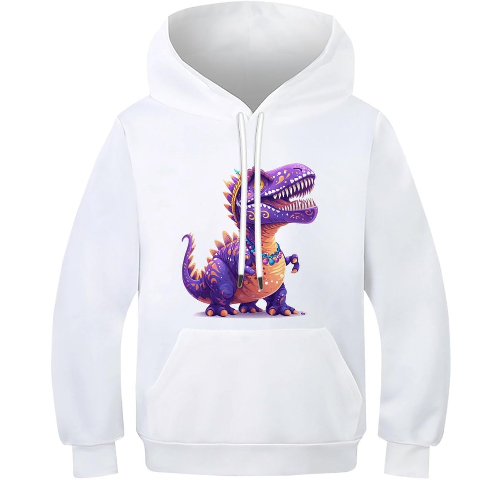 Pull dinosaure capuche garçon fille imprimé 3D sweat ado - 8