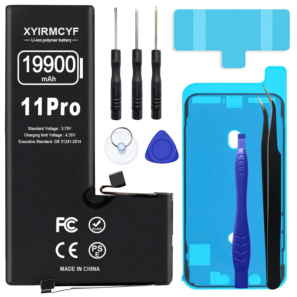 19900mAh Super Capacity Battery Compatible with iPhone 11 Pro, 0 Cycle Li-Polymer Replacement Battery for iPhone 11 Pro, with Professional Repair Tool Kit