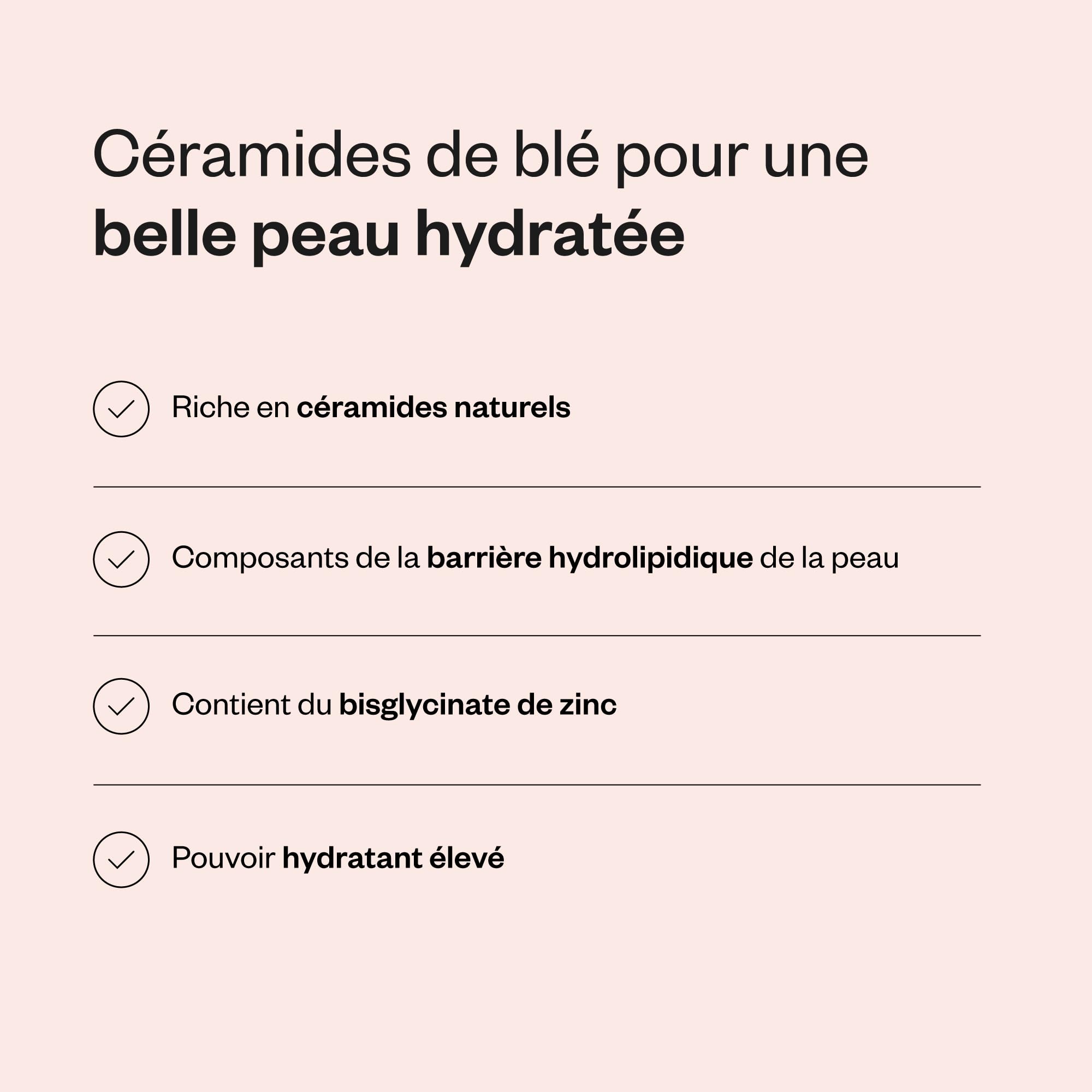 Skin Ceramides - Lipowheat™ - Aide à Améliorer l’État Général de la Peau (Éclat, Hydratation, Elasticité, Rides) - Contient du Zinc qui Optimise la Santé de la Peau - Supersmart