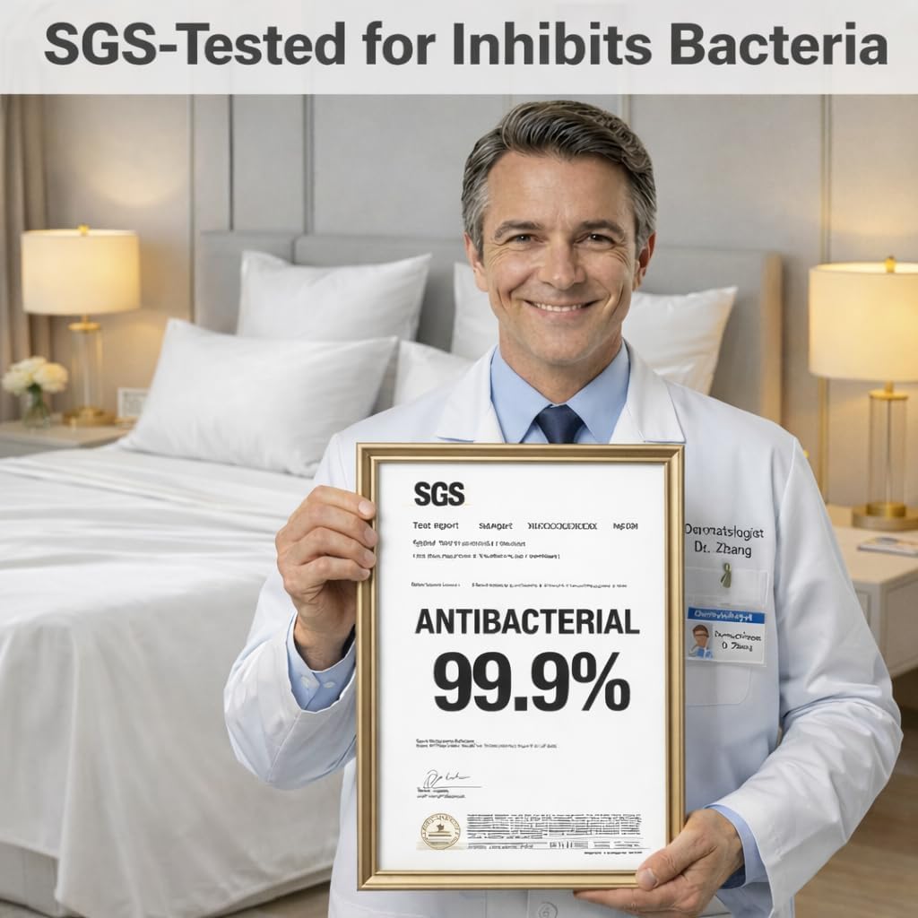 Silver Infused Sheets Set, Stays Fresh SGS Quality Certified, Temperature-Regulating Sheets for Night Sweat & Hot Sleeper, 1000-Thread-Count Luxuriously Silk Feel - Blue, King Set (3 Piece Set) - Image 5