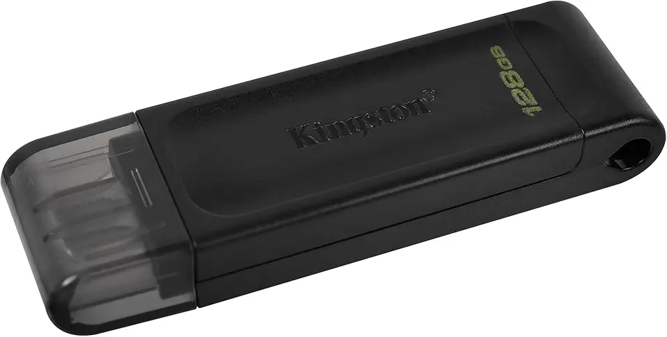 Kingston Pendrive DataTraveler 70 128 GB portátil e leve USB-C com USB 3.2 Gen 1 velocidades DT70/128GB, preto