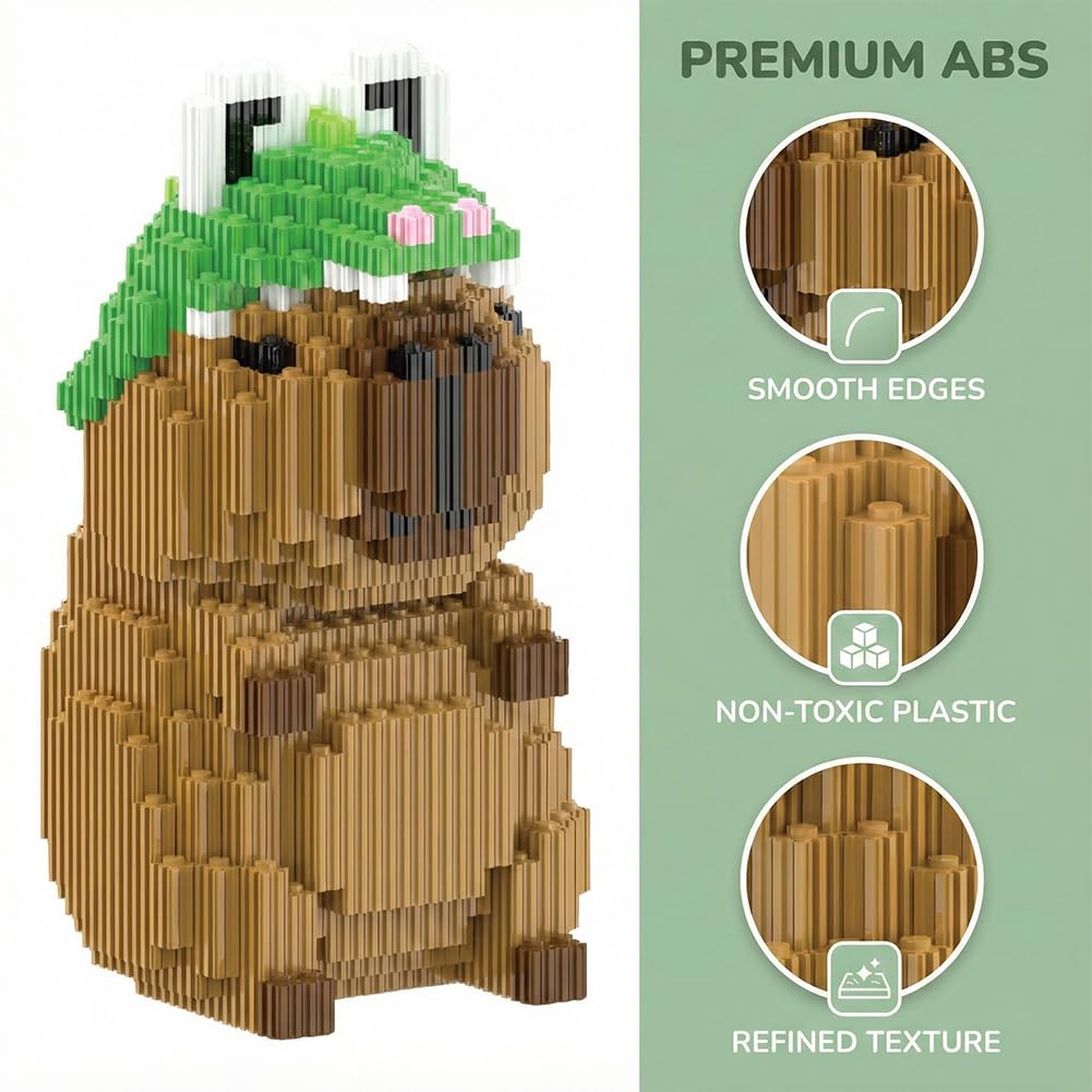 Capybara Cartoon Mini Building Blocks Animal Set, 1723 PCS DIY Micro 3D Building Toy Bricks - Image 3