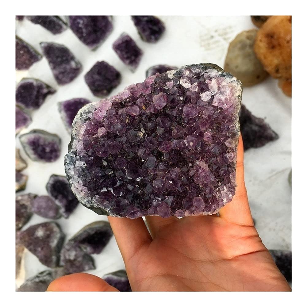 Artesanías de Piedra de Cristal Natural en Bruto, geoda de Amatista Natural, Cristal púrpura, espécimen de racimo de Amatista de Cuarzo decoración hogareña