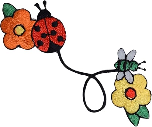 catarina y Abeja con bordado de Daisy Flores Hierro en parche