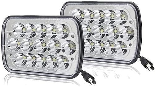 Par de faros delanteros superbrillantes aprobados por DOT de 5 x 7 pulgadas, 7 x 6 pulgadas, haz Hi-Lo compatible con Nissan Pickup Hardbody 240SX