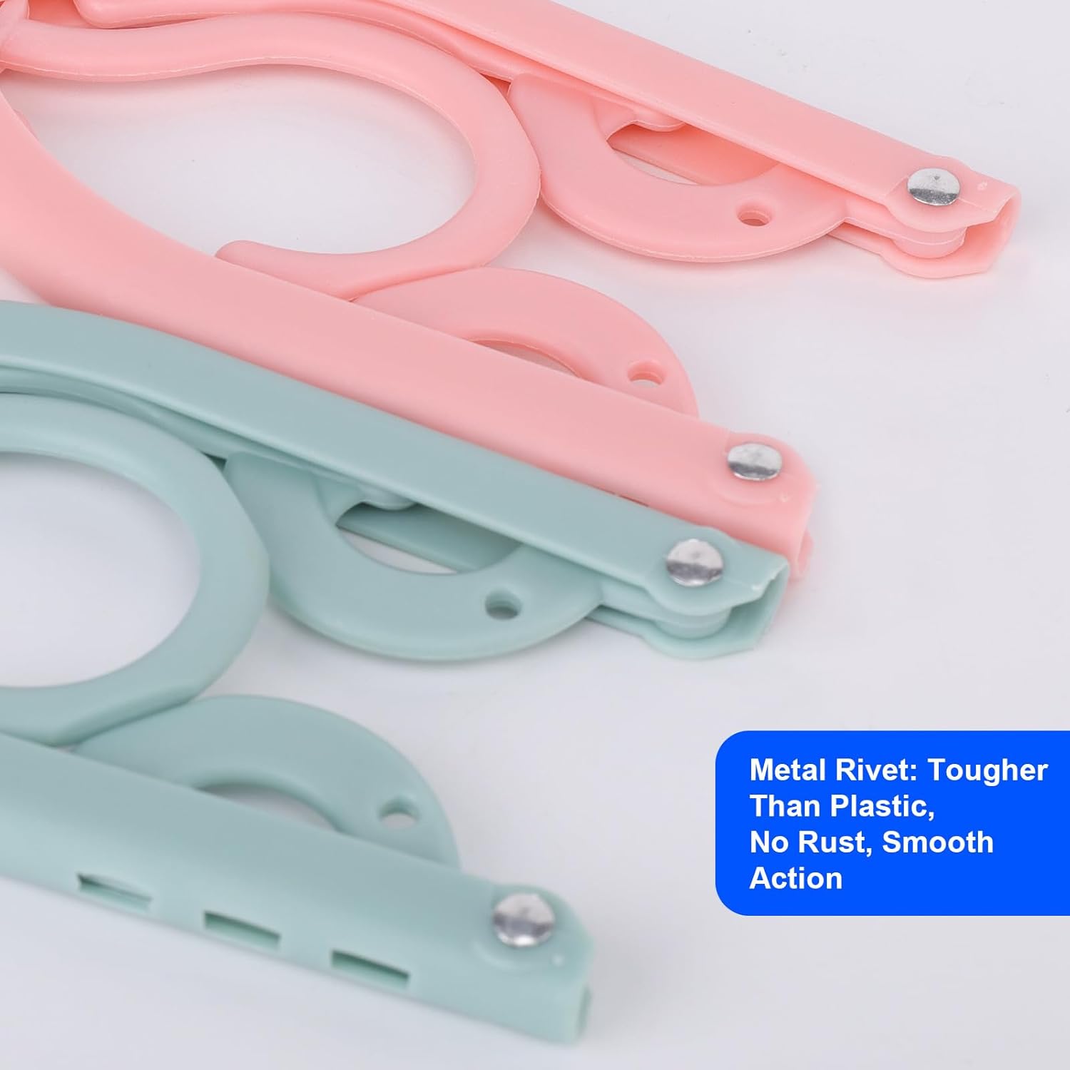 8 Pack Foldable Travel Hangers with 16 Clips & Folding Hanger - Space Saving Portable Collapsible Hooks for Cruise, RV, Hotel (Assorted Colors) - Image 9