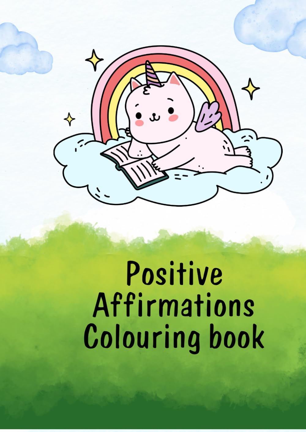 Positive Affirmations Coloring Book: Cat Unicorn Edition