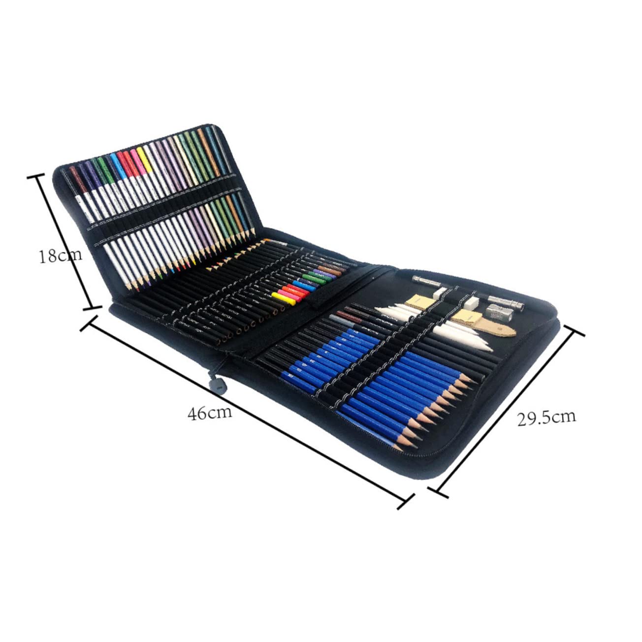 Kit de Crayons à Dessin 72 Pièces en Bois, Ensemble de Crayons de Couleur