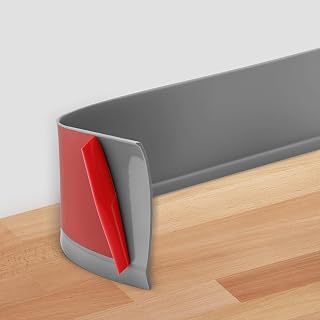Peel and Stick Baseboard Trim 4" x 100 ft, Vinyl Baseboard Molding Gray