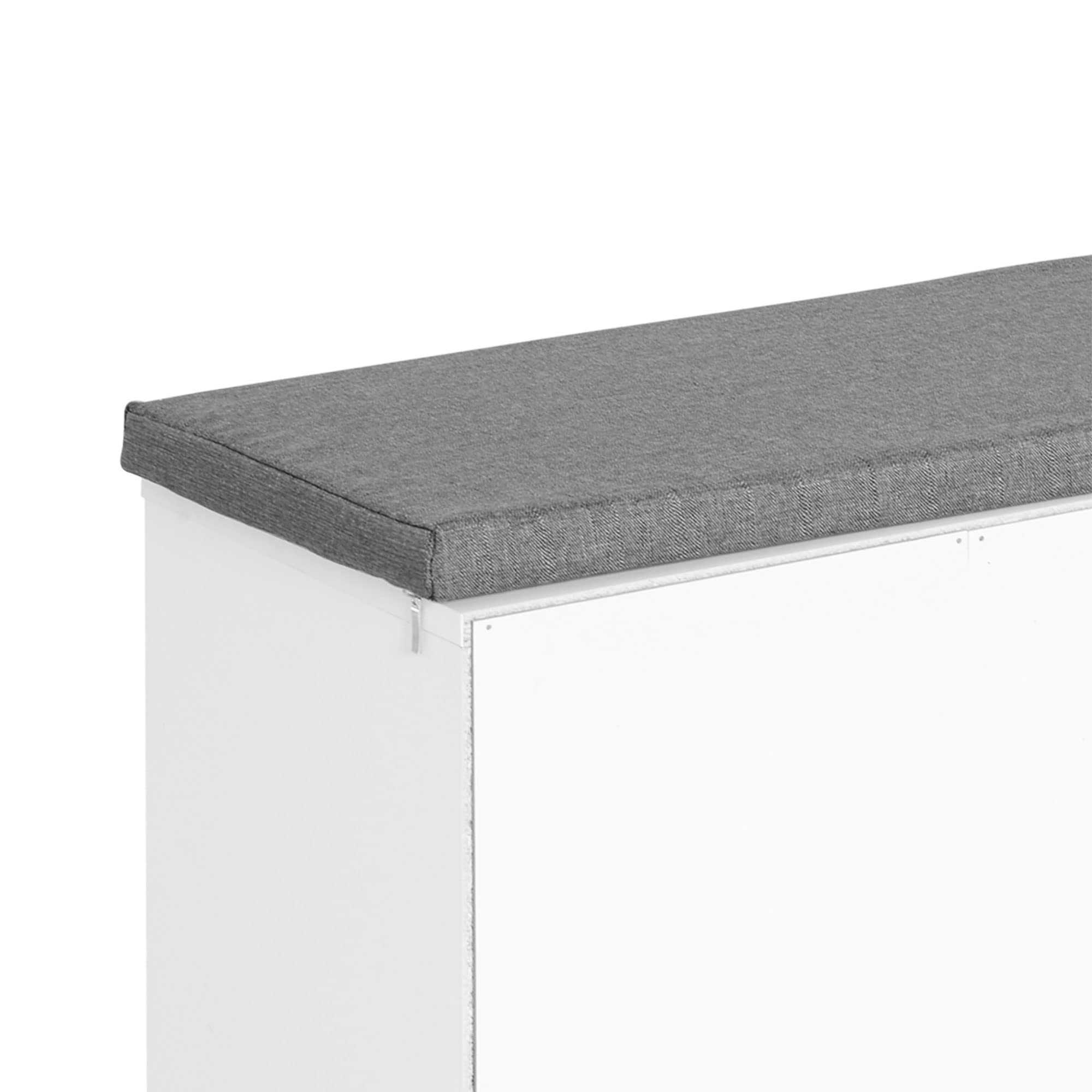 HOMCOM Scarpiera Panchina 8-10 Paia di Scarpe Bianco 104 x 30 x 48 cm | Scarpiera Bassa E Lunga, Ripiani Regolabili, Legno