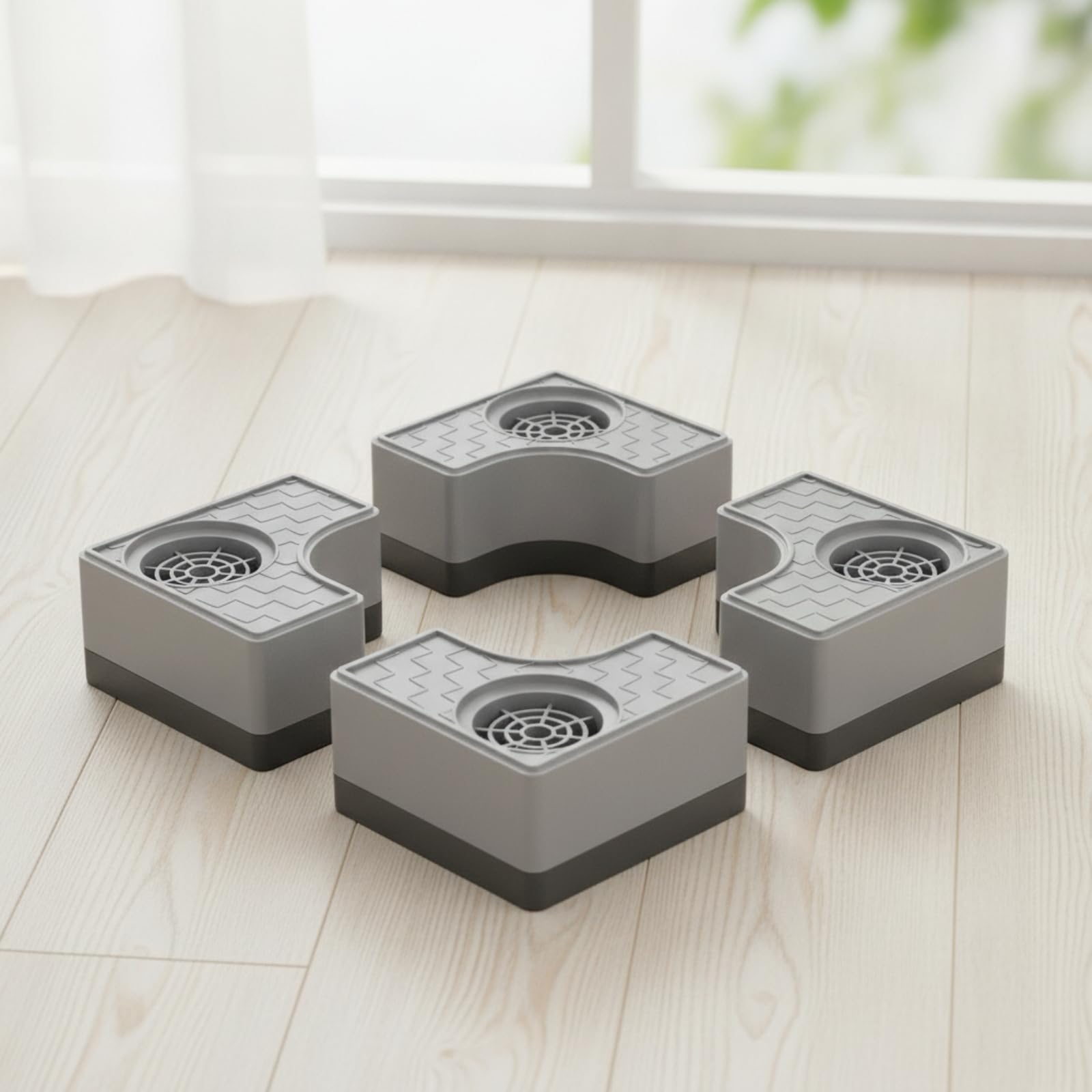 Almohadilla Base para Lavadora Soporte Elevador Amortiguador Antirruido Estabilizadora Protector de Suelo Goma y Plástico Resistentes Adecuada para, 8 Cm