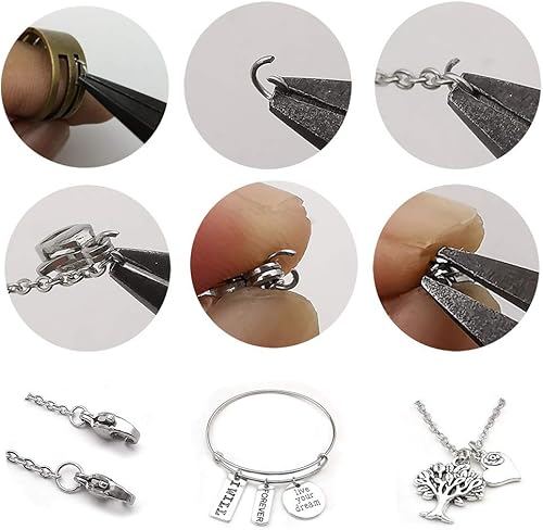 Miniatura 5 de 500 anillos divididos de acero inoxidable para hacer joyas, collares, pulseras, aretes, llavero, manualidades (496.378-0.276 in)