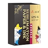 A-SUB Sublimation Paper 125gsm and Sublimation Ink Bundle Kit for Heat Transfer on Tumblers, Tee shirt, Mugs,etc. to Personalize your Holiday Gift